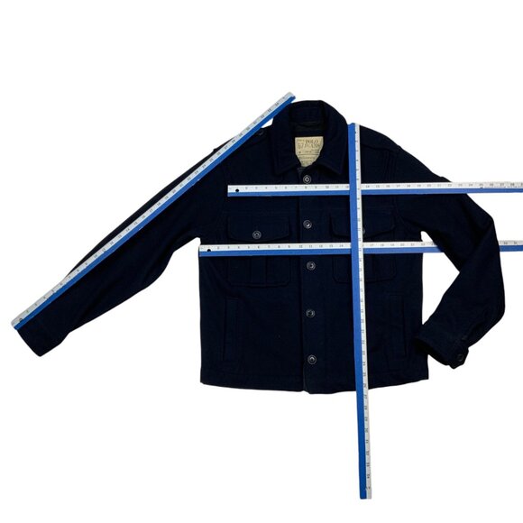 Polo 67 Jeans Ralph Lauren Mens Retro Special Military Wool Jacket M Blue Fall - Picture 4 of 12